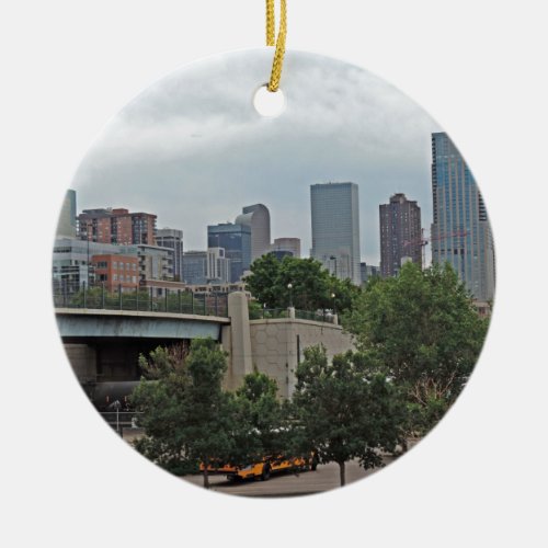 Denver Skyline Ceramic Ornament