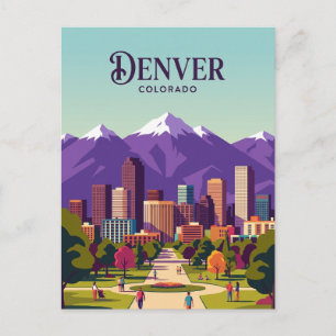 Denver Skyline USA Postcard