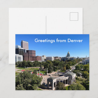 Denver Skyline View Capitol Building Personalize Postcard