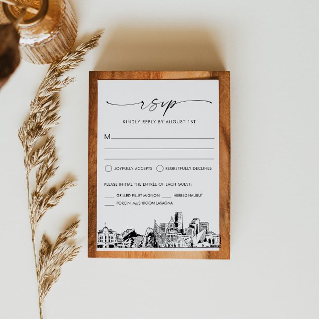 Denver Skyline Wedding RSVP Response Card (Creator Uploaded)