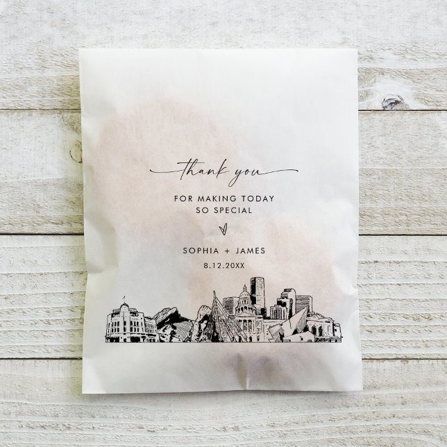 Denver Skyline Wedding Thank You Favor Bags (Creator Uploaded)
