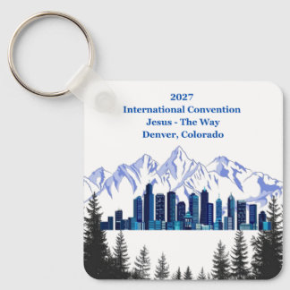 Denver Skyline Winter Keychain