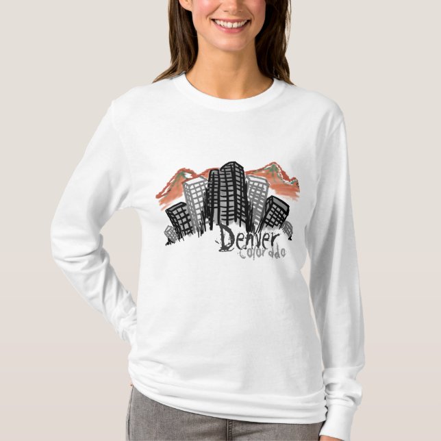 Denver Skyline womens hoodie T-Shirt (Front)