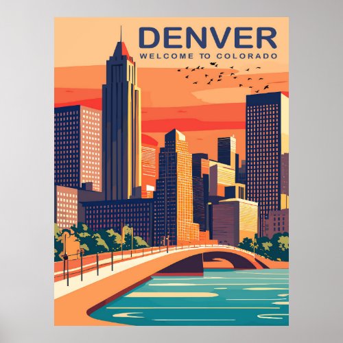 Denver Southplatte River Colorado Travel  Poster