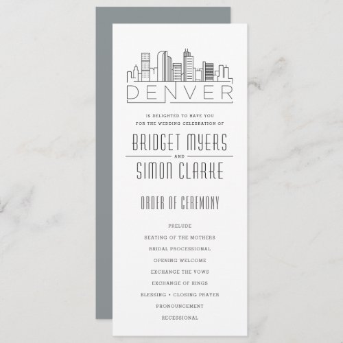 Denver Stylized Skyline  Wedding Program