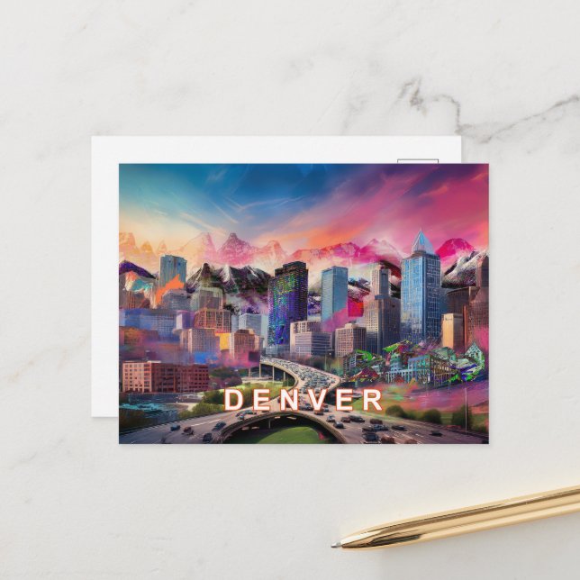 Denver The Mile High City  Postcard (Front/Back In Situ)