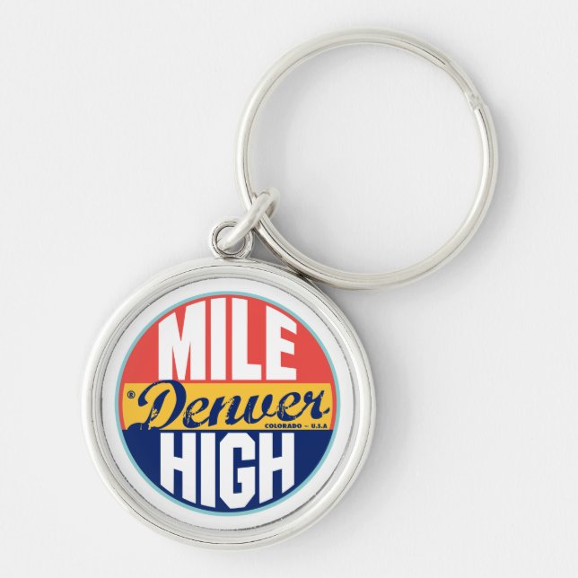Denver Vintage Label Keychain (Front)