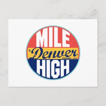 Denver Vintage Label Postcard by TurnRight at Zazzle