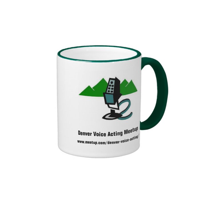 Denver Voice Acting Meetup "Mic & Mtn" logo mug