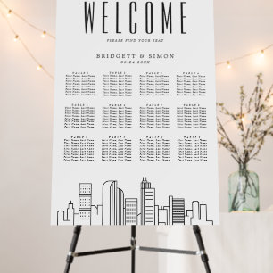 Denver Wedding   12 Table Seating Chart Foam Board