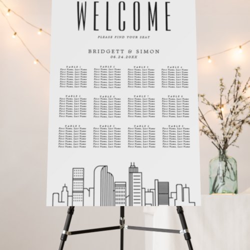 Denver Wedding  12 Table Seating Chart Foam Board