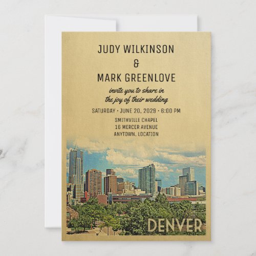 Denver Wedding Invitation Colorado