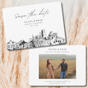 Denver Wedding Modern Save the Date Invitation