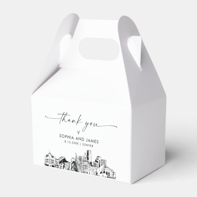 Denver Wedding Personalized Favor Box (Front Side)