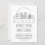 Denver Wedding | Stylized Skyline Invite + Mtns
