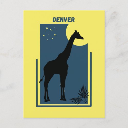 Denver Zoo Colorado Vintage Giraffe Postcard