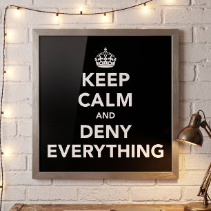 Deny Everything. Words to Live By Keep Calm Parody Poster