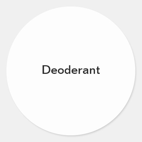 Deoderant Label Classic Round Sticker