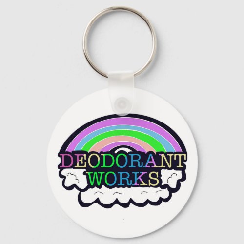 Deodorant Works Rainbow Sticker Keychain