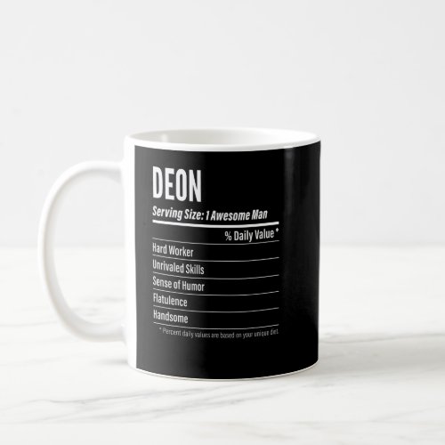 Deon Serving Size Nutrition Label Calories  Coffee Mug