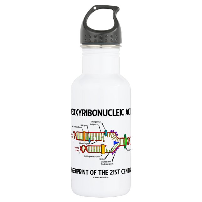 Deoxyribonucleic Acid Fingerprint Of 21st Century Water Bottle (Front)