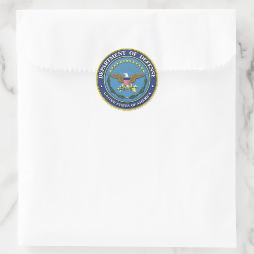 Department Of Defense Classic Round Sticker | Zazzle