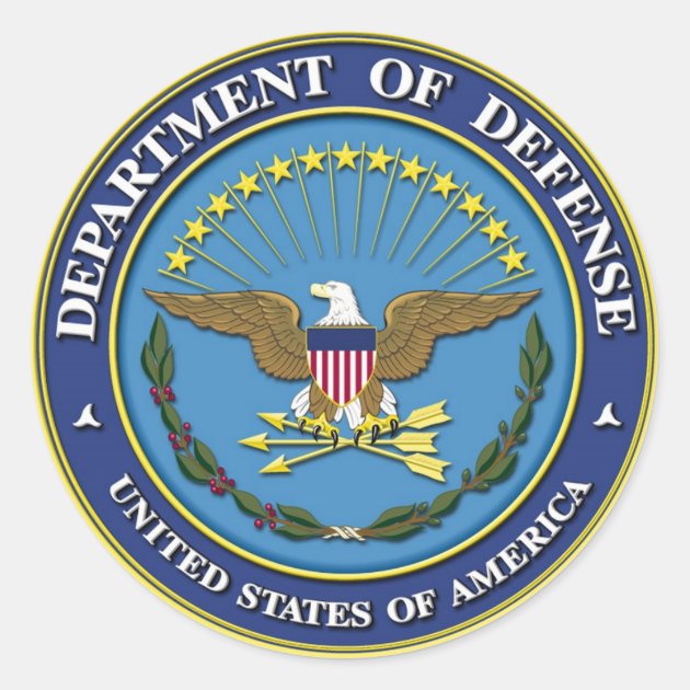 Department Of Defense Classic Round Sticker | Zazzle