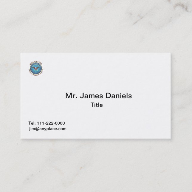 Department of Defense DOD VVV Shield Business Card (Front)