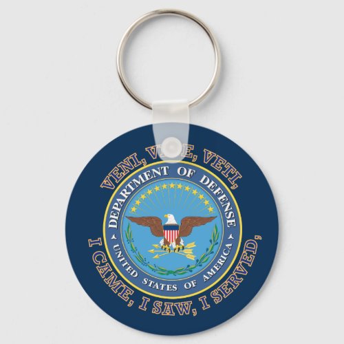 Department of Defense DOD VVVV Shield Keychain