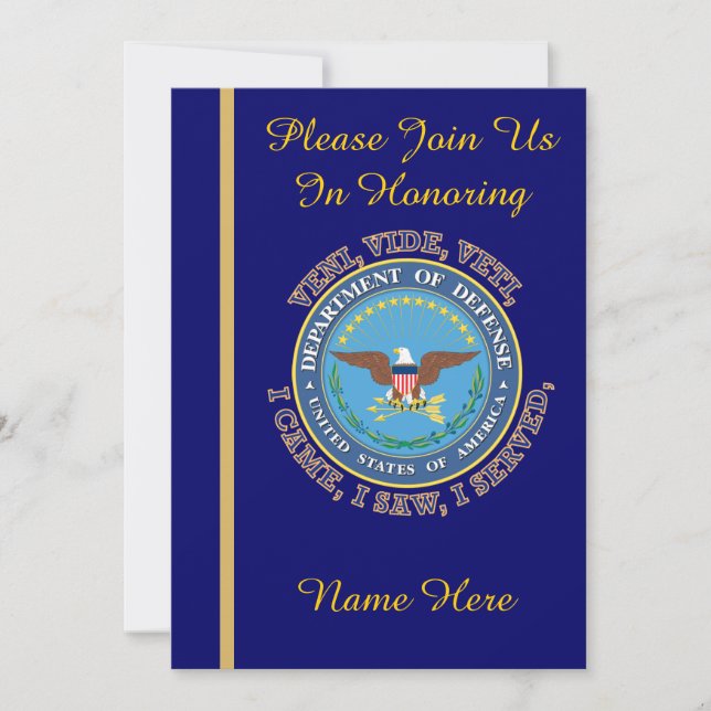 Department Of Defense Retirement Invitation (Front)