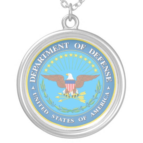 Department of Defense Silver Plated Necklace
