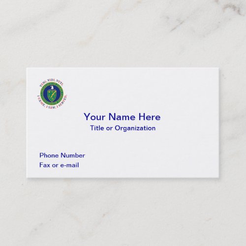 Department of Energy DOE VVV Shield Business Card