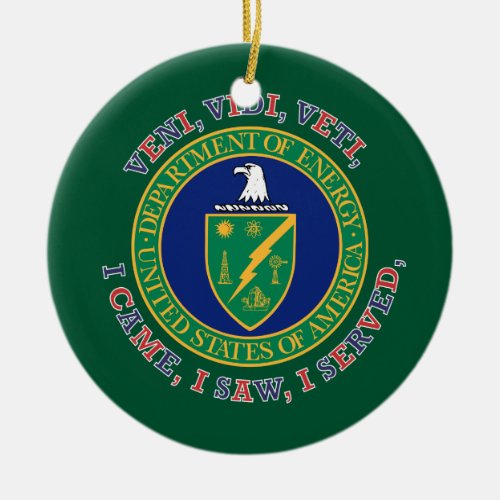 Department of Energy DOE VVV Shield Ceramic Ornament