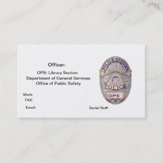 Department of General Services Office of Public Sa Business Card