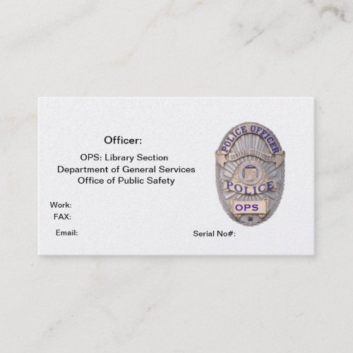 Department of General Services Office of Public Sa Business Card Templates