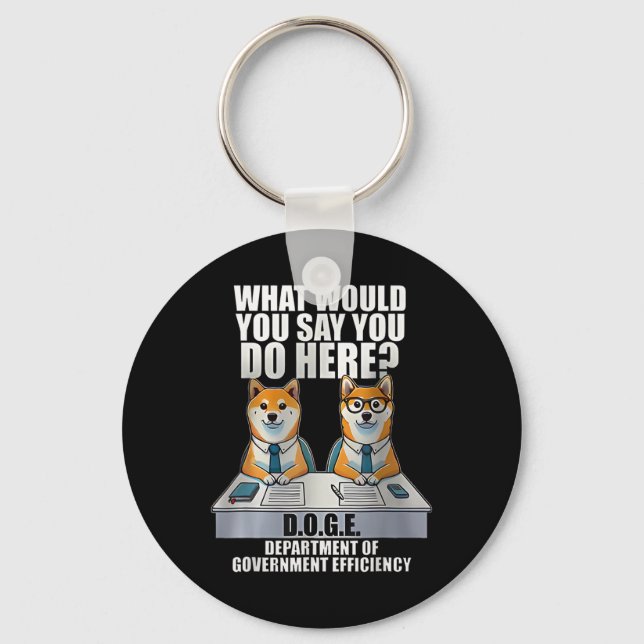 Department Of Government Efficiency D.o.g.e Doge  Keychain (Front)