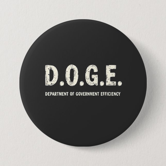 Department Of Government Efficiency Doge Dog   Button (Front)