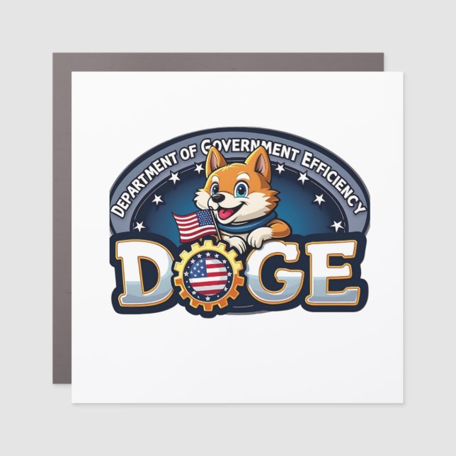 Department Of Government Efficiency Doge Dog   Car Magnet (Front)