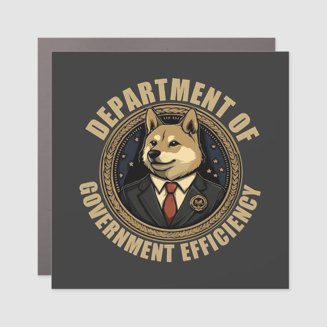 Department Of Government Efficiency Doge Dog Car Magnet (Front)