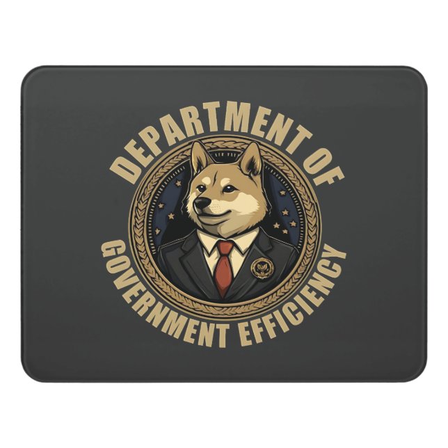 Department Of Government Efficiency Doge Dog Door Sign (Contemporary Front)