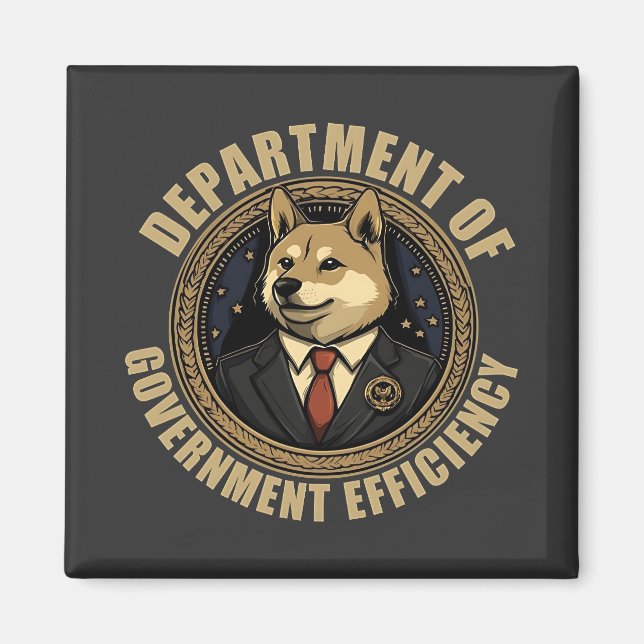 Department Of Government Efficiency Doge Dog Magnet (Front)