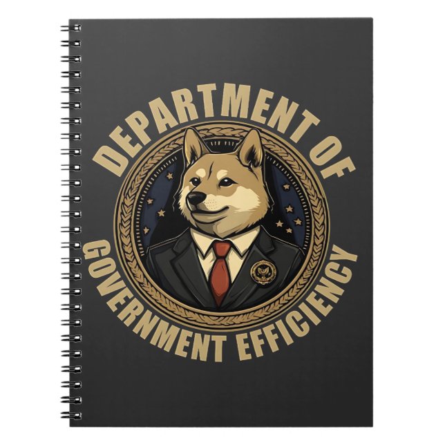 Department Of Government Efficiency Doge Dog Notebook (Front)