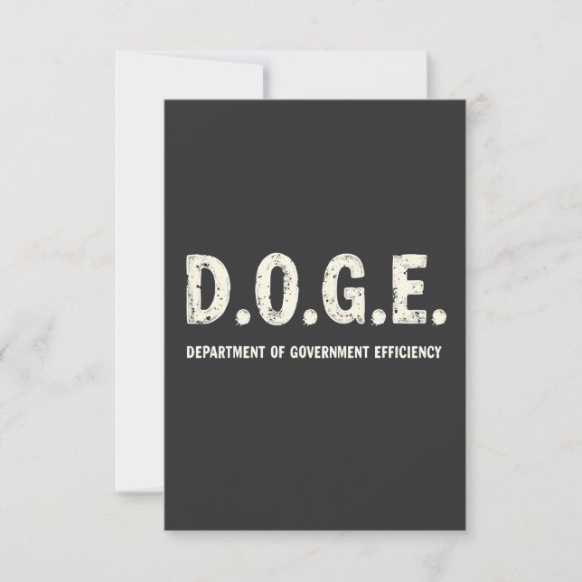 Department Of Government Efficiency Doge Dog   Thank You Card (Front)
