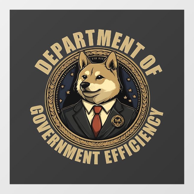Department Of Government Efficiency Doge Dog Window Cling (Sheet)