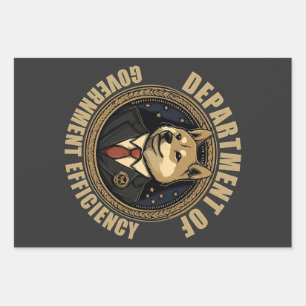 Department Of Government Efficiency Doge Dog Wrapping Paper Sheets
