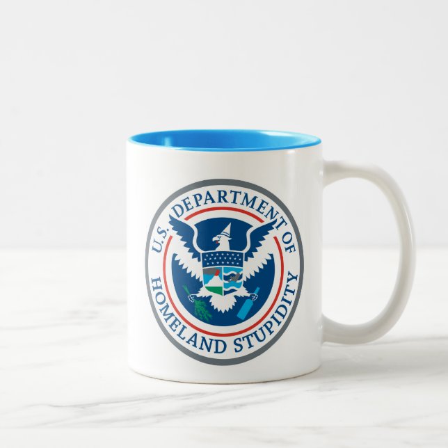 Department of Homeland Stupidity Two-Tone Coffee Mug (Right)