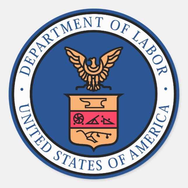 Department of Labor Classic Round Sticker (Front)