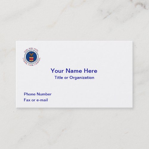 DEPARTMENT OF LABOR VVV Shield Business Card