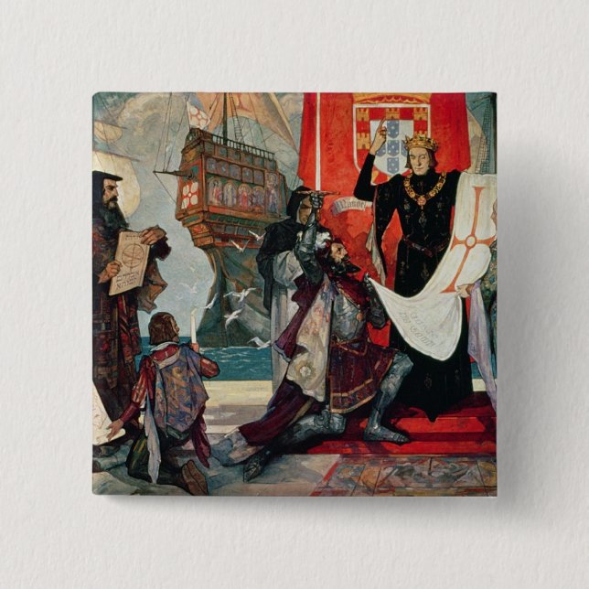 Departure for the Cape, King Manuel I of Pinback Button (Front)