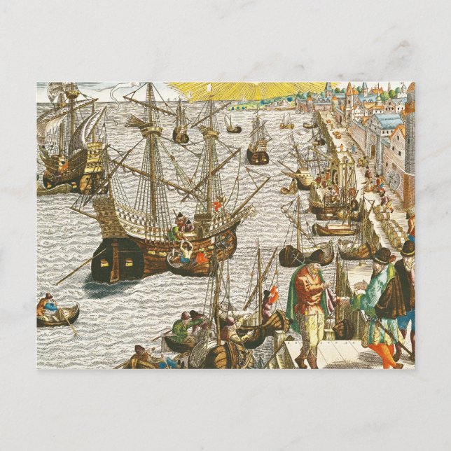 Departure from Lisbon for Brazil Postcard (Front)